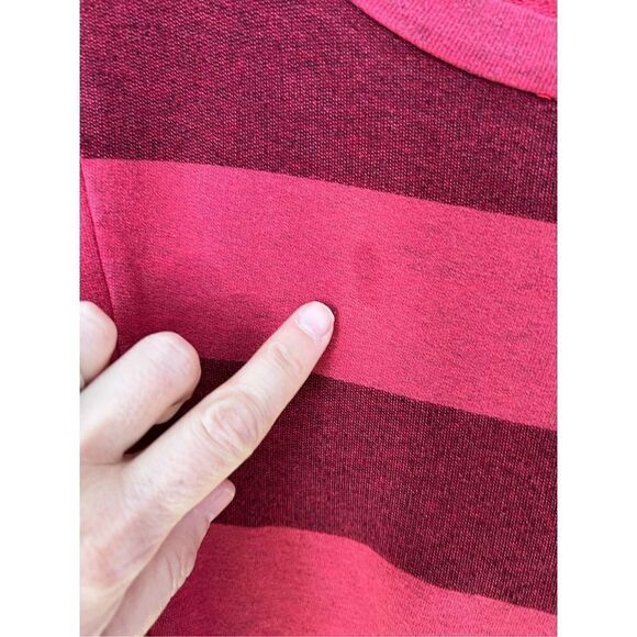 Splendid red and dark red striped Dolman lightweight sweatshirt S - Picture 3 of 4